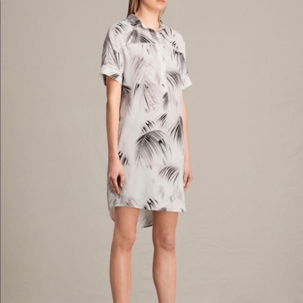 ALLSAINTS Elen Silk Shirt Dress